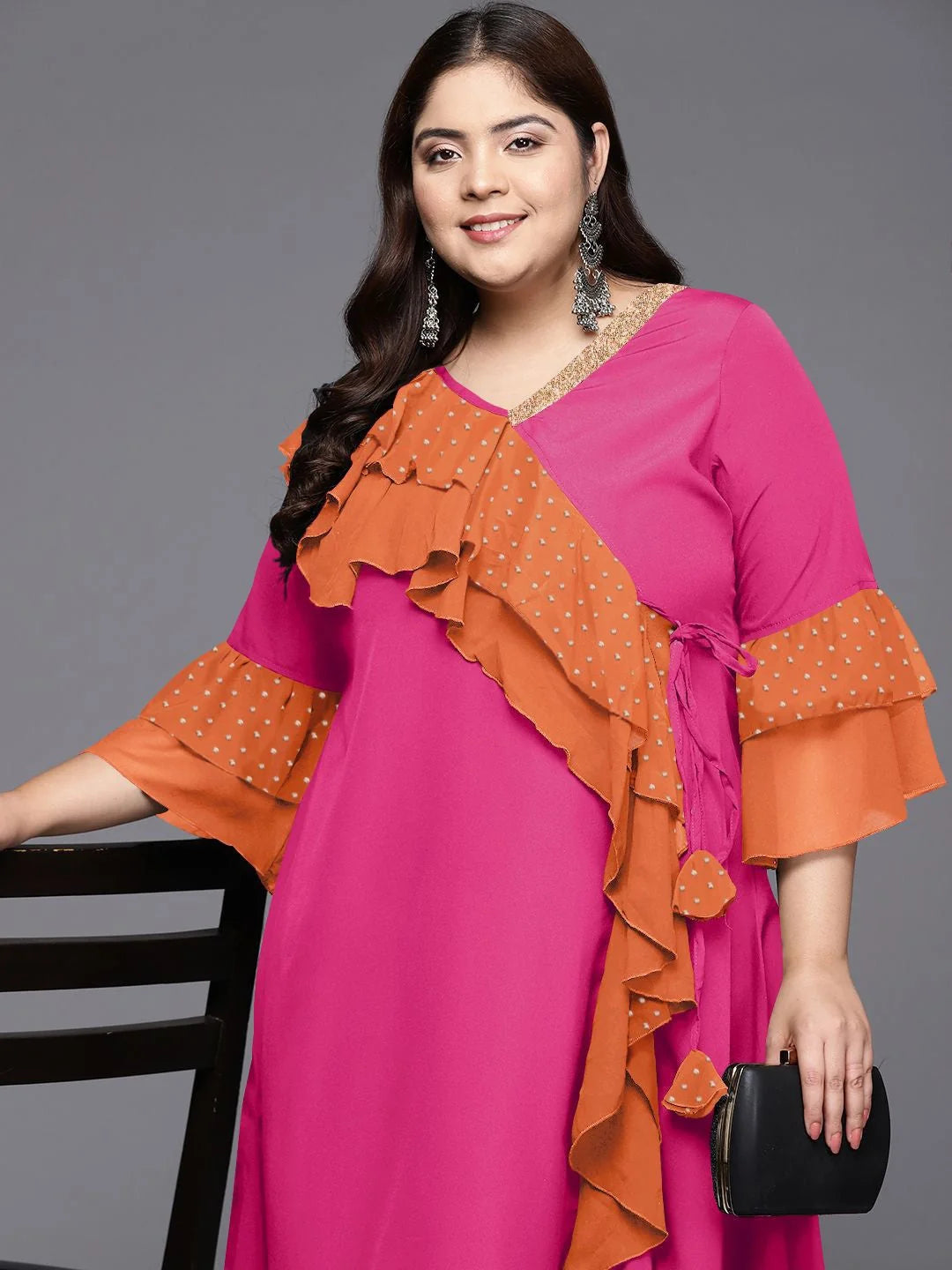 Floral Print Flared Sleeve Kurta | Women's Indian Kurtis