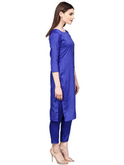 Royal Blue Poly Silk Solid Salwar Suit with Dupatta-AHKUDUPN-Combo-122
