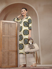 Stylum Women's Teal Bandhej Printed Cotton Straight Kurta (TEALCHEF)