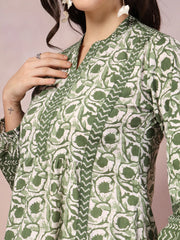 Women's Floral Printed Cotton Top-TOPGREENVENUS