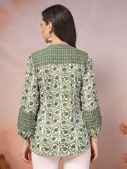Women's Floral Printed Cotton Top-TOPGREENVENUS
