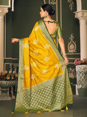 Black Woven Women Saree-HNDS746B