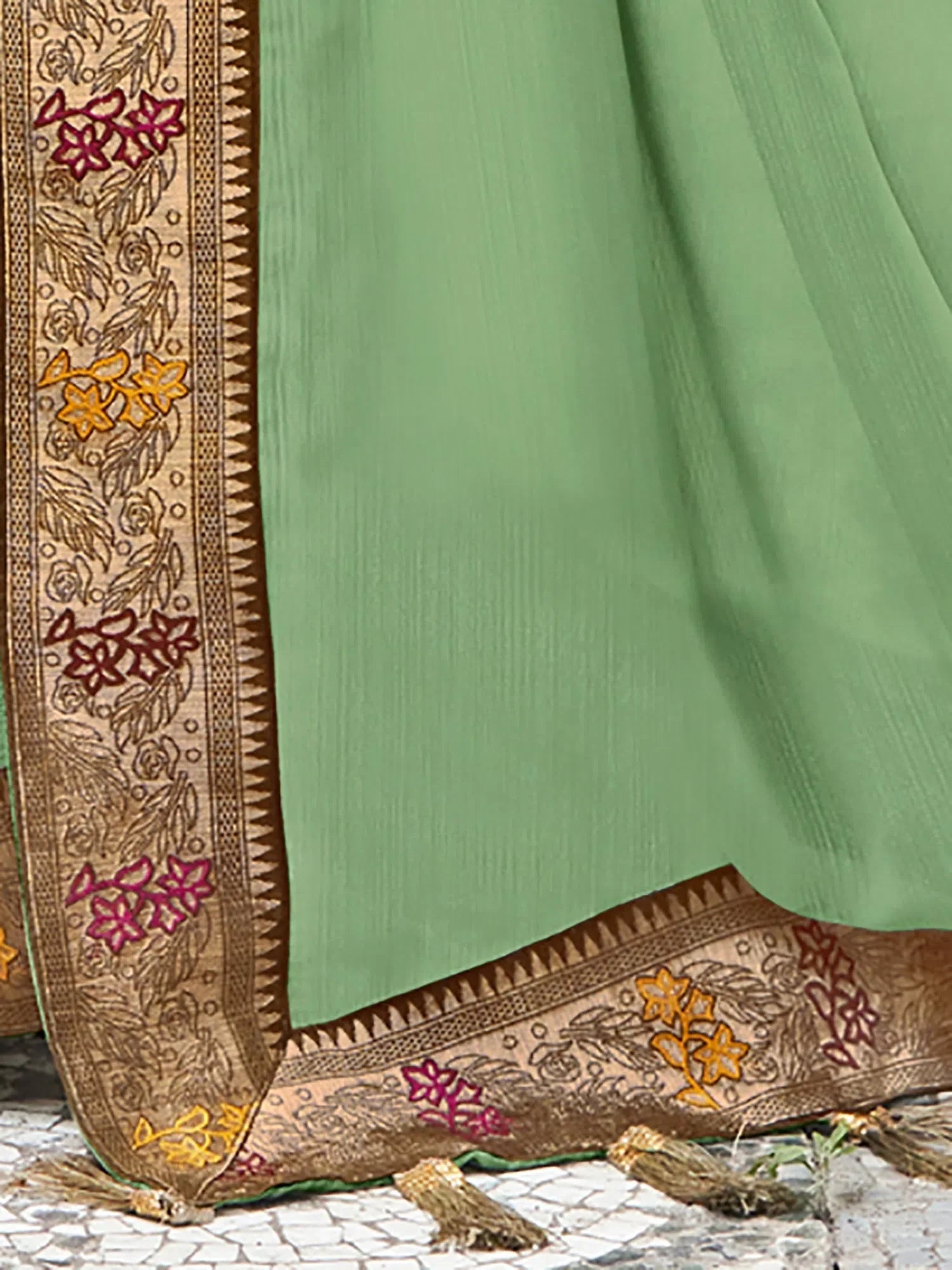 Light Green Embellished Indian Sarees - Designer Saree