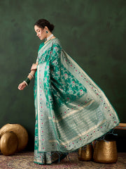 Womens Fashion Ethnic Green Color Sarees-MLSHWSA1459GRN0ONE