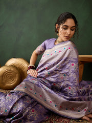 Womens Fashion Ethnic Lavender Color Sarees-MLSHWSA1460LVR0ONE