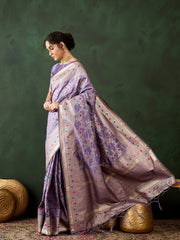 Womens Fashion Ethnic Lavender Color Sarees-MLSHWSA1460LVR0ONE