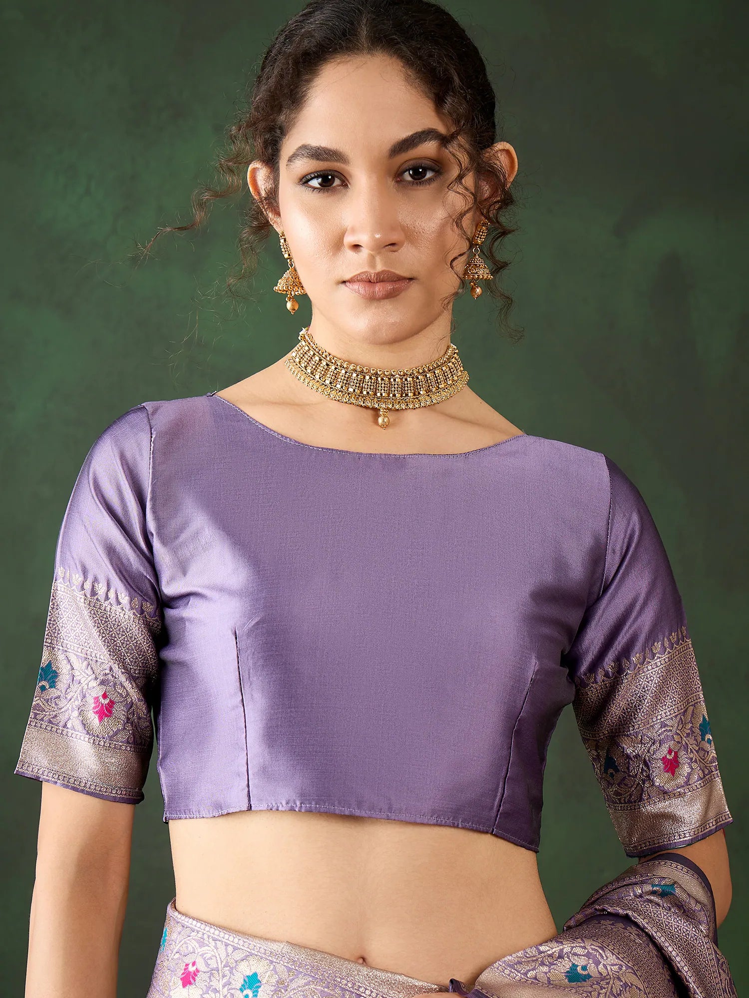 Lavender Polyester Saree | Indian Wedding Sarees