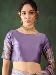 Womens Fashion Ethnic Lavender Color Sarees-MLSHWSA1460LVR0ONE