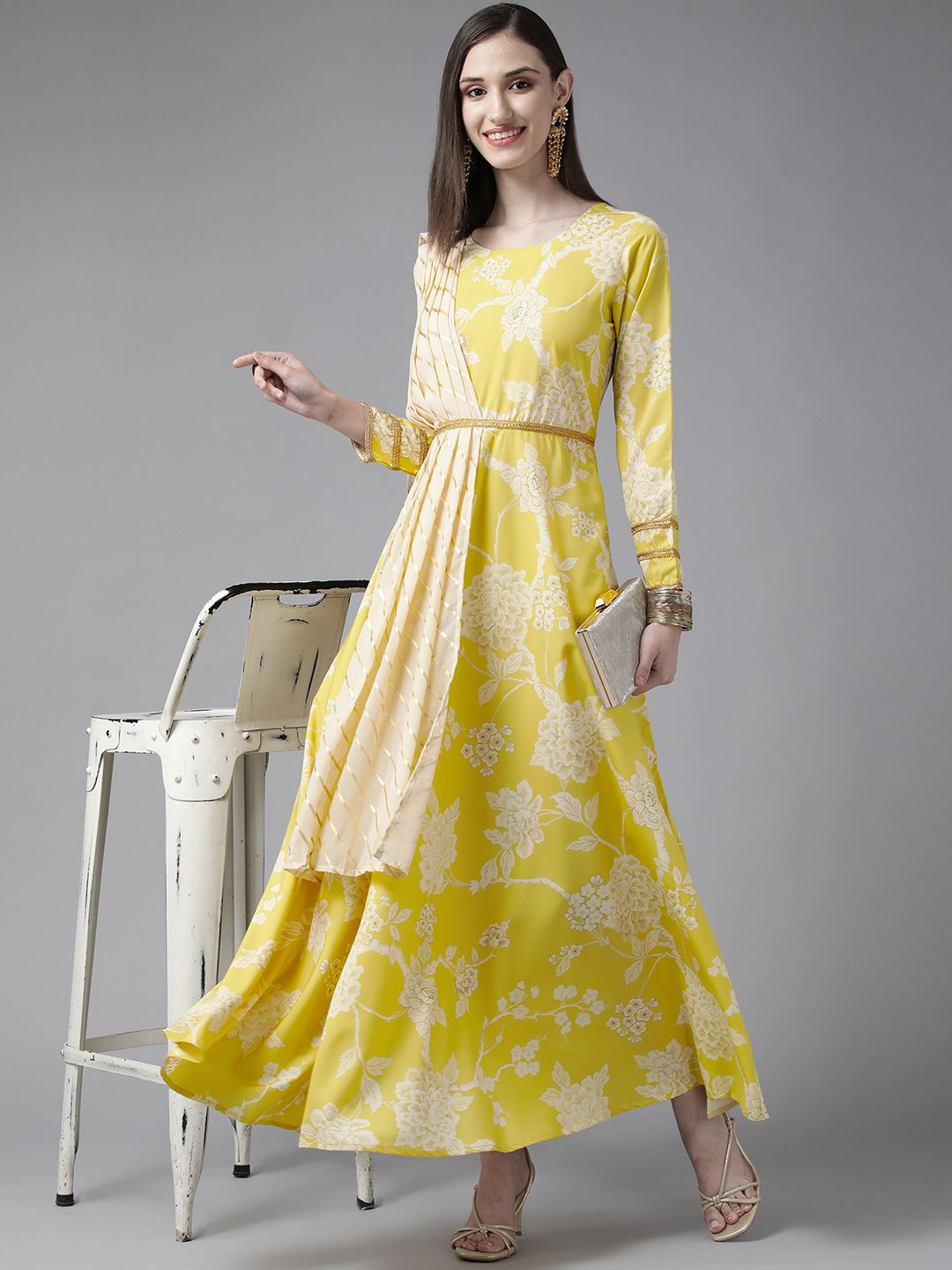 Yellow Printed Dress: Women's Western Wear Outfits for Women
