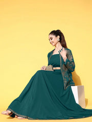 Printed Top & Jacket With Skirt-AHBLSKJK-COMBO-1005