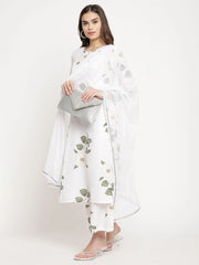 White Digital Print Kurta Palazzo Set With Dupatta-AHKUDUPZ-COMBO-386