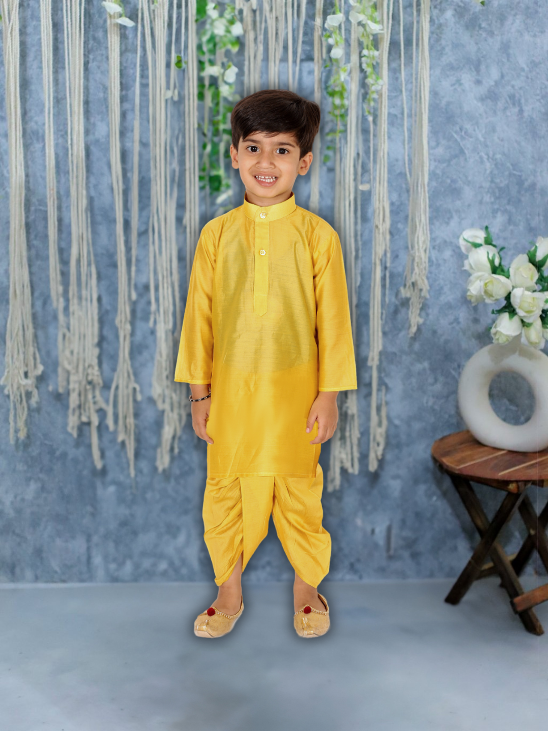 Chanderi Dhoti Kurta Set for Boys - Purple | BR23DK46PRB | DesiQlo