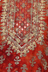 Orange Viscose Rayon Embroidered Kurta VCK9522