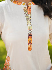 Women Off White Rayon Blend Floral Printed Coord Sets-VCORD1128