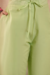Green Pure Cotton Embroidered Scalloped Coord Sets VCORD1137