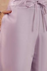 Lavender Silk Blend Embroidered Scalloped Coord Sets VCORD1173