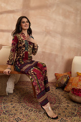 Multi Viscose Rayon Printed Straight Coord Sets VCORD1200