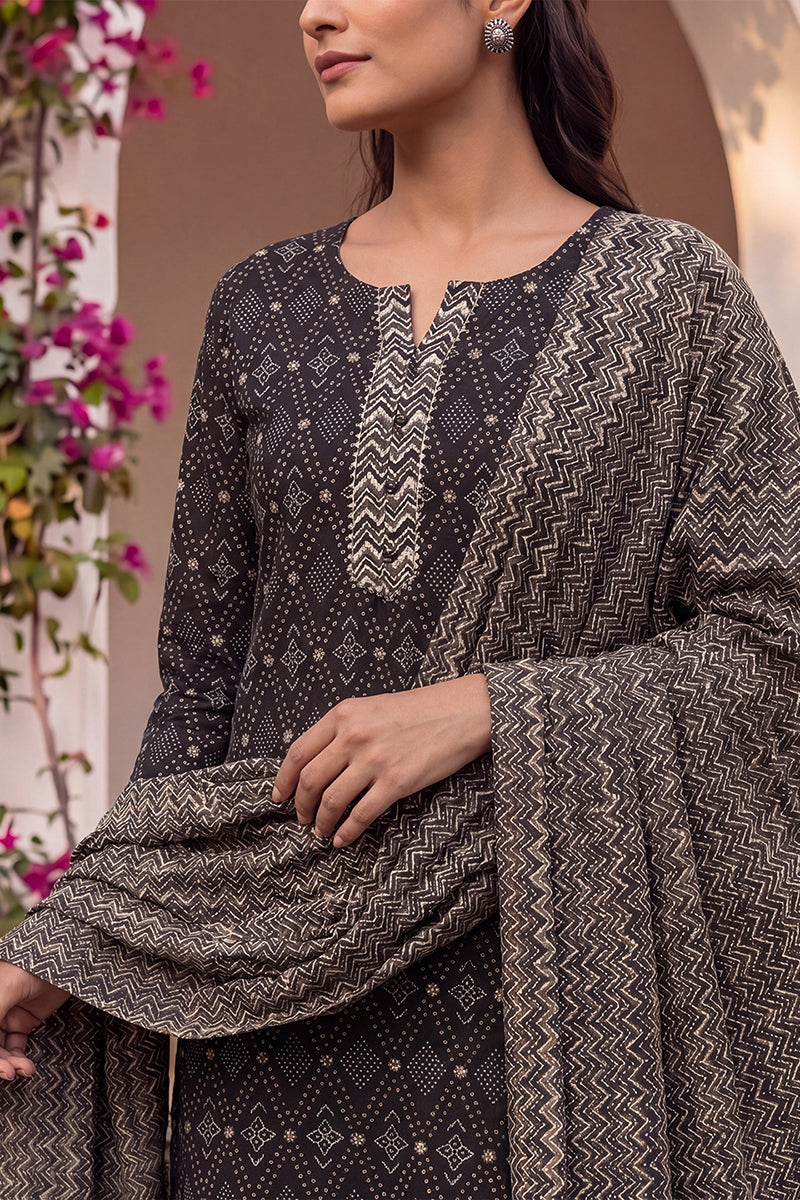 DesiQlo Women Rayon Indian Ethnic Set - Black VKSKD2151