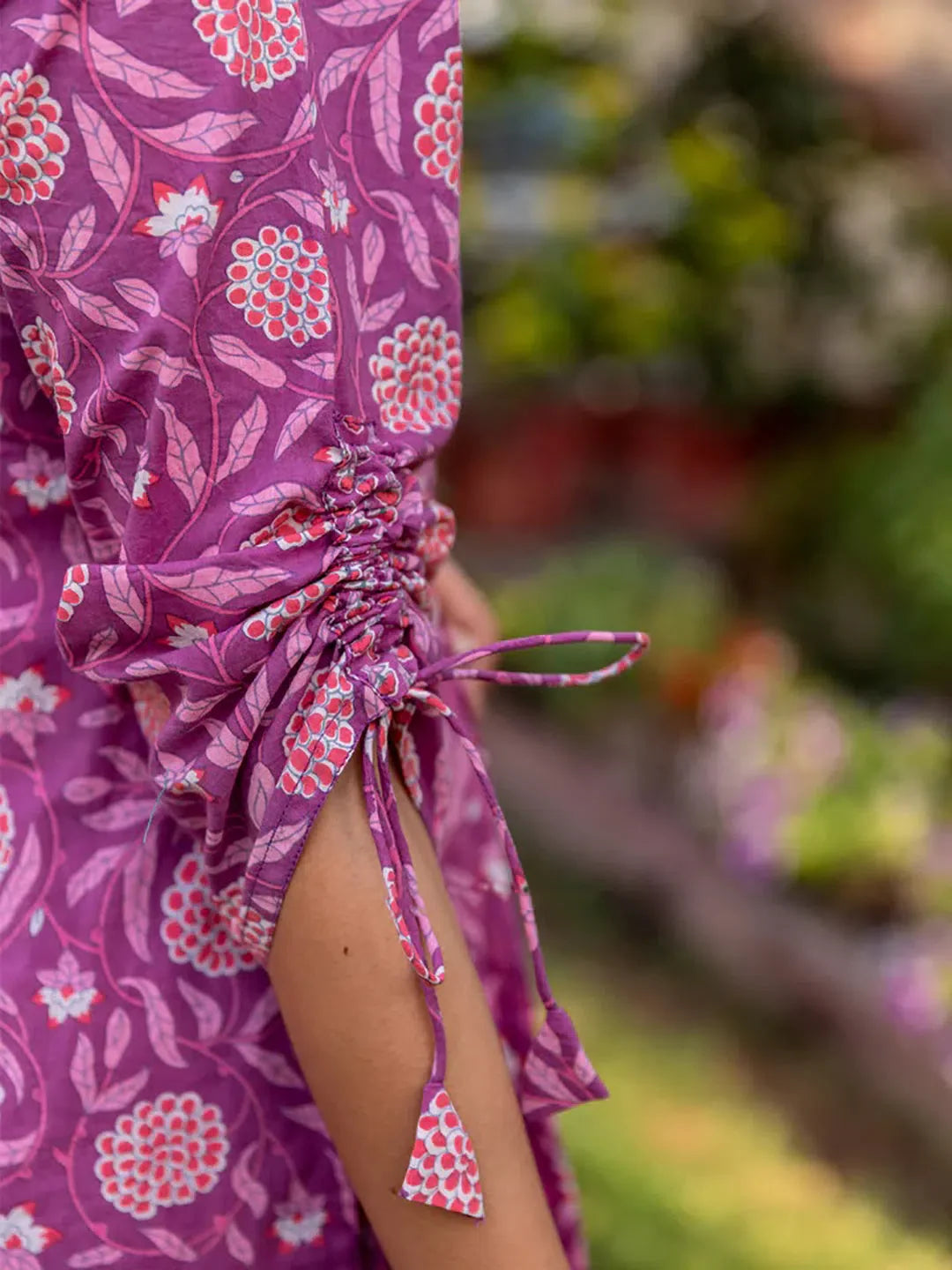 Purple Floral Kurta Set with Dupatta | Women's Indian Kurta - Style 1