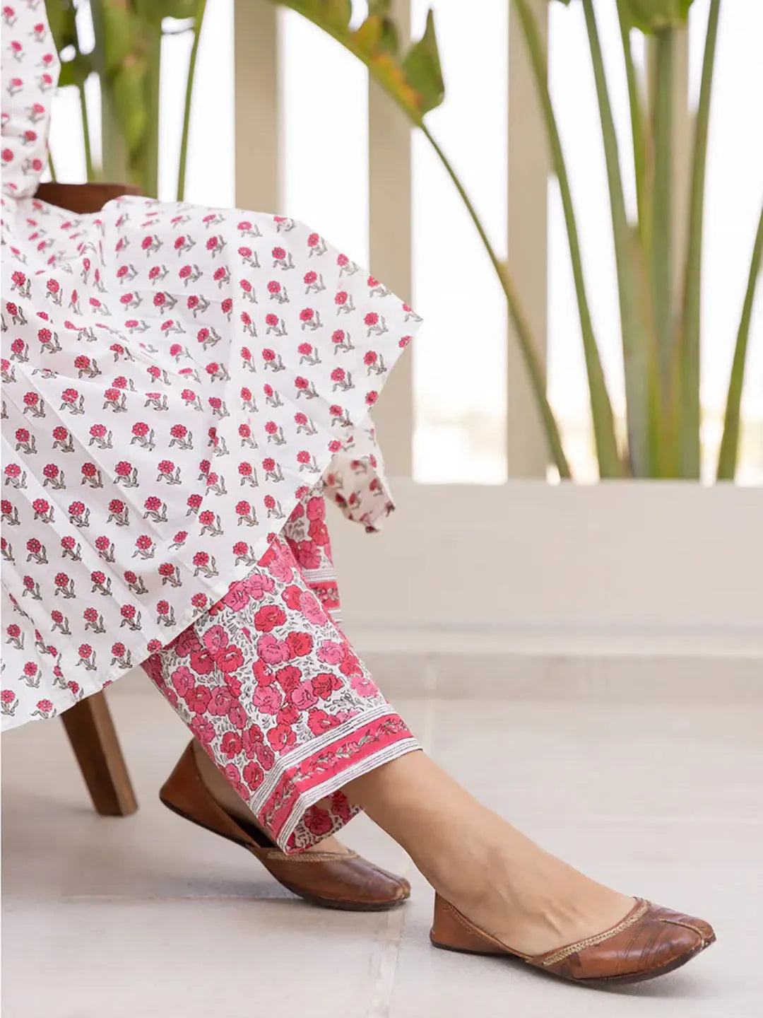 Floral Kurta Palazzo Set with Dupatta | Viscose Rayon