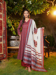 Women Maroon Rayon Blend Floral Printed A-Line Kurta Palazzos With Dupatta-VKSKD2373