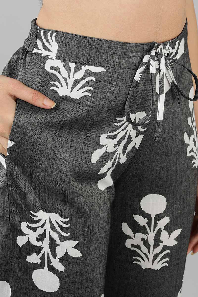 Grey Cotton Ethnic Motifs Night Suit VNWK1047 | DesiQlo