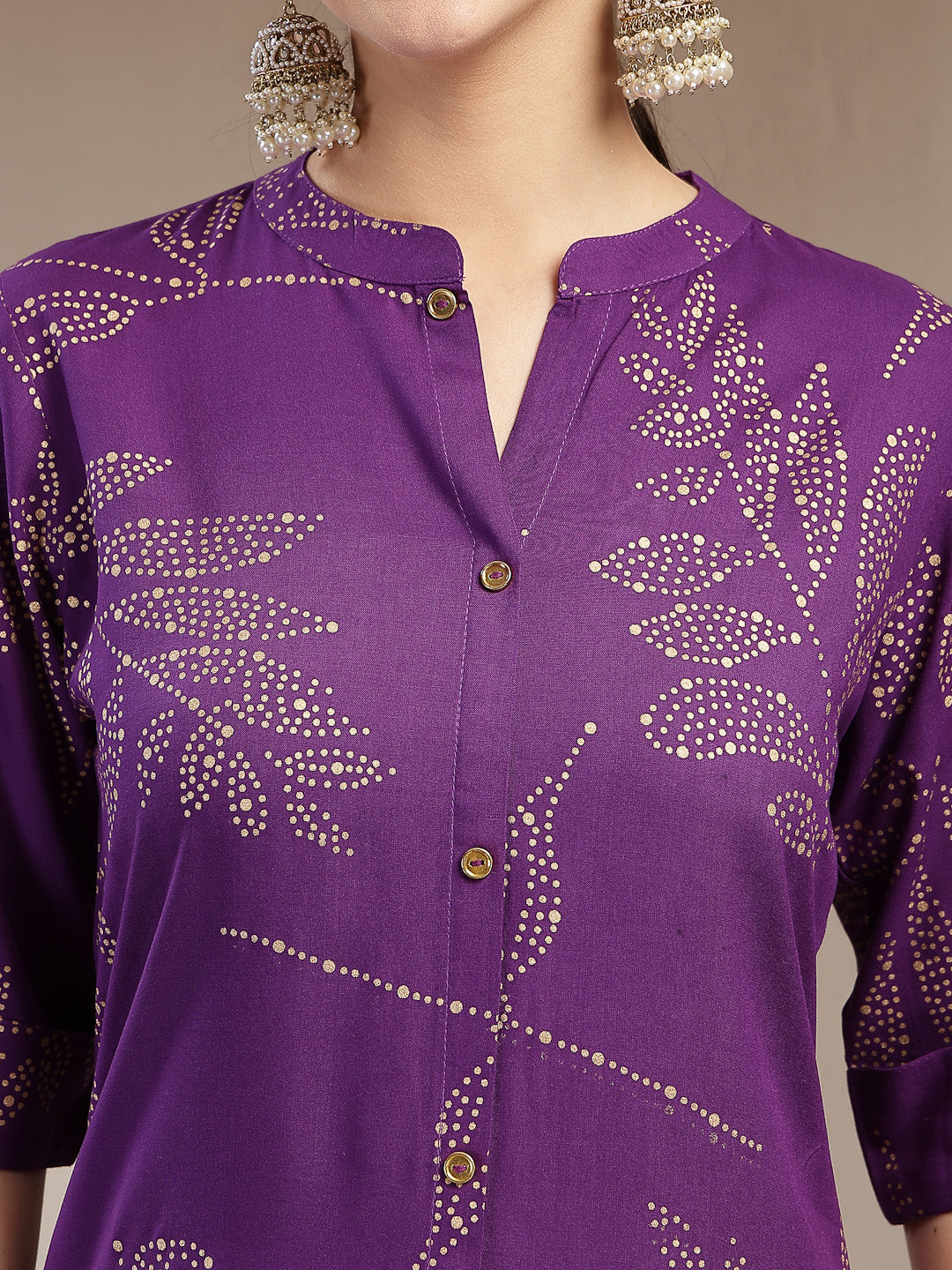 Stylum Women's Violet Floral Printed Rayon A-line Kurta (VOILLABU)