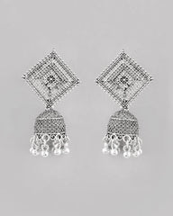 Silver Plated Oxidised Jhumka-VOJ090