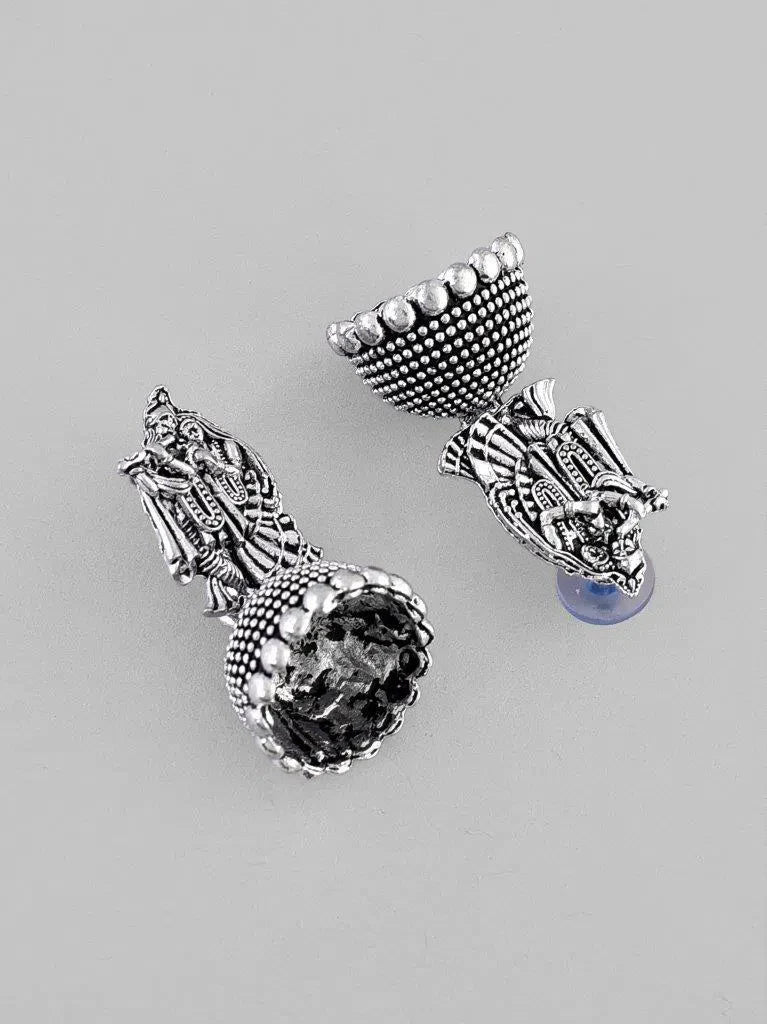 Oxidized Silver Jhumka Earrings | Trendy Indian Artificial Jew...