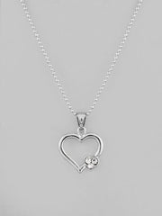 Silver Plated Heart Pandent Chain-VOJ128