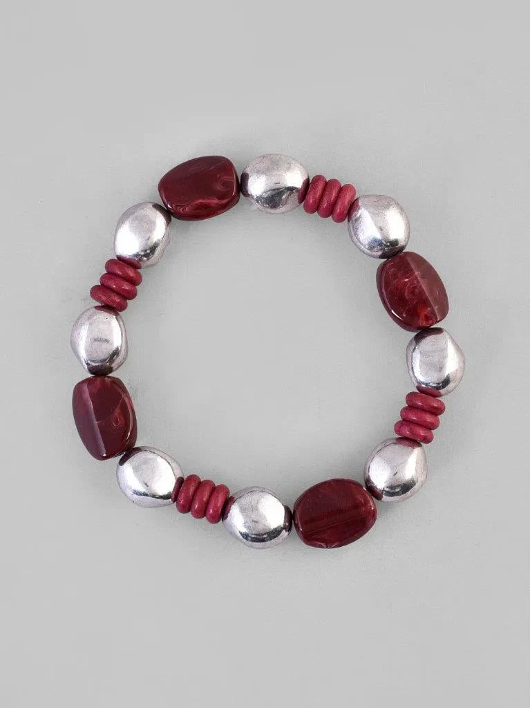 Beaded Elasticated Bracelet - Trendy Artificial Jewelry from I...