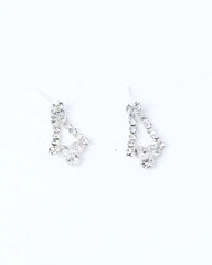 Silver Plated Stone Studded Choker Necklace And Earrings Set-VOJ209