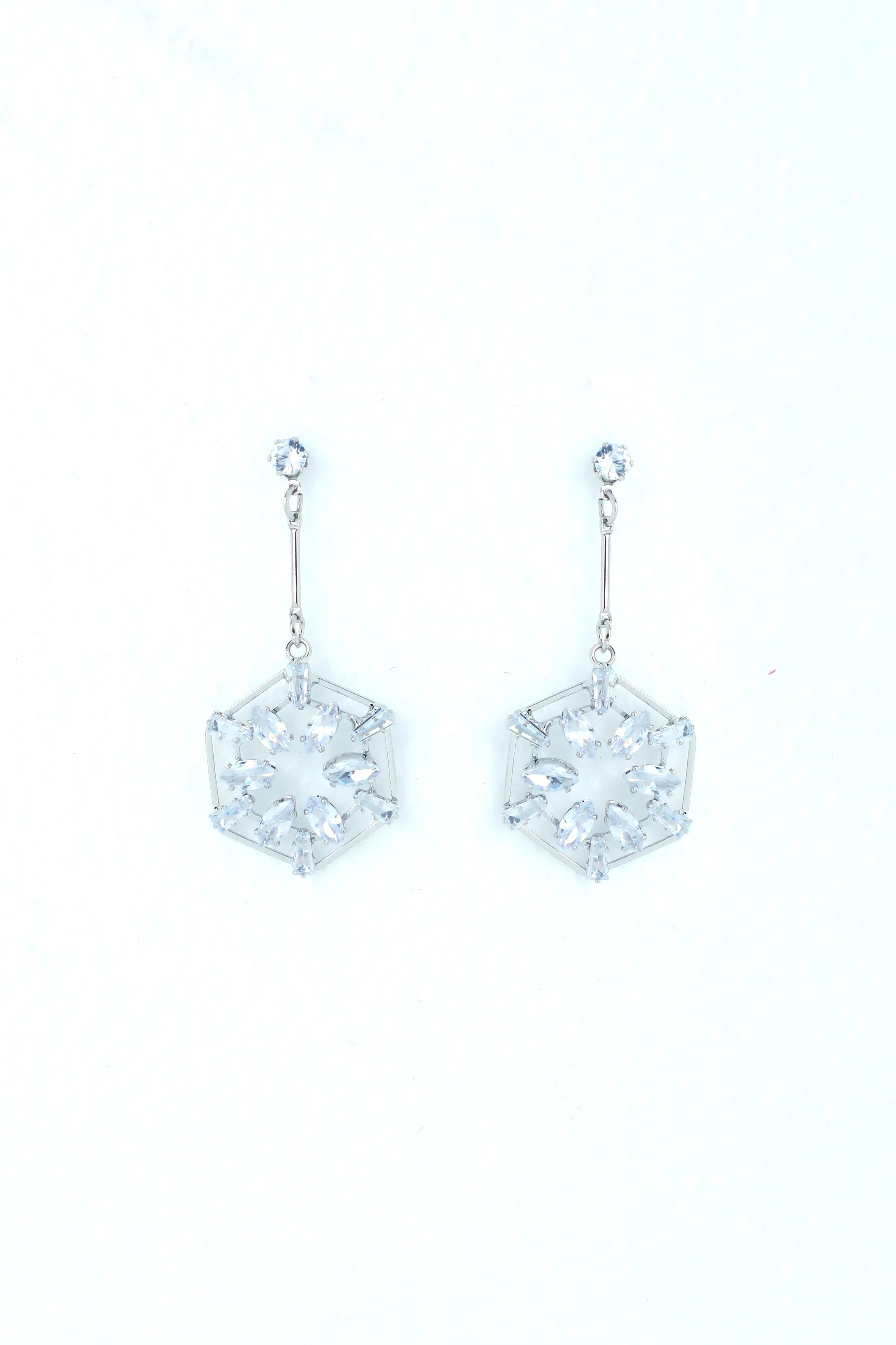 Silver Plated Stone Studded Earrings - Trendy Artificial Jewelry