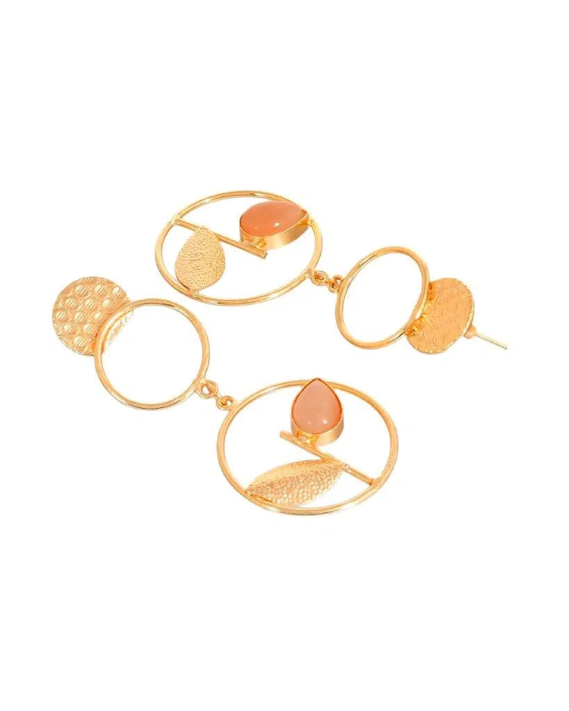 One Gram Gold Plated Round Drop Earrings - Affordable Jewelry