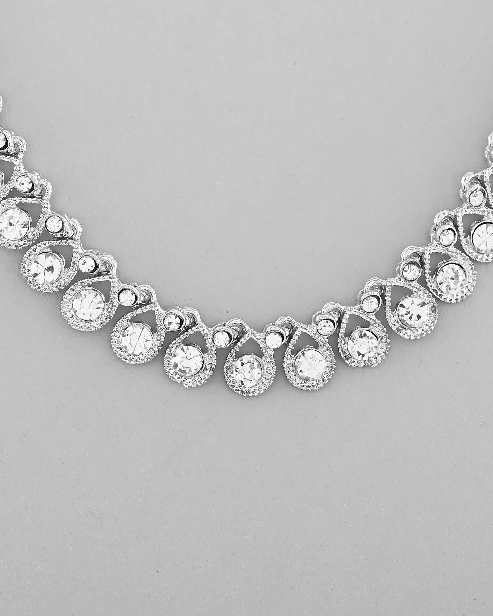 AD Stone Necklace and Earrings Set-Indian Artificial Jewelry