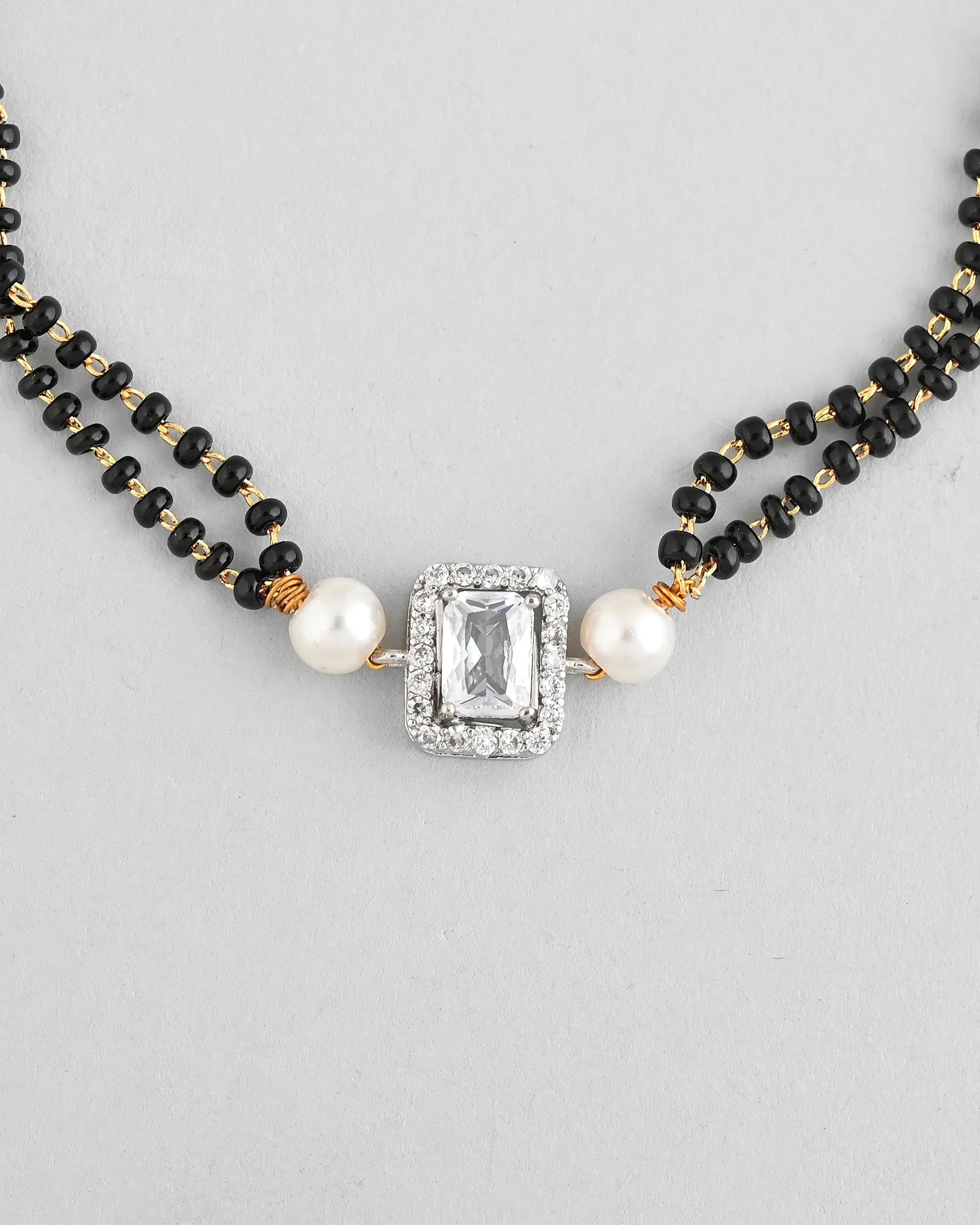 Silver Plated AD Stone Mangalsutra Bracelet - Indian Jewelry