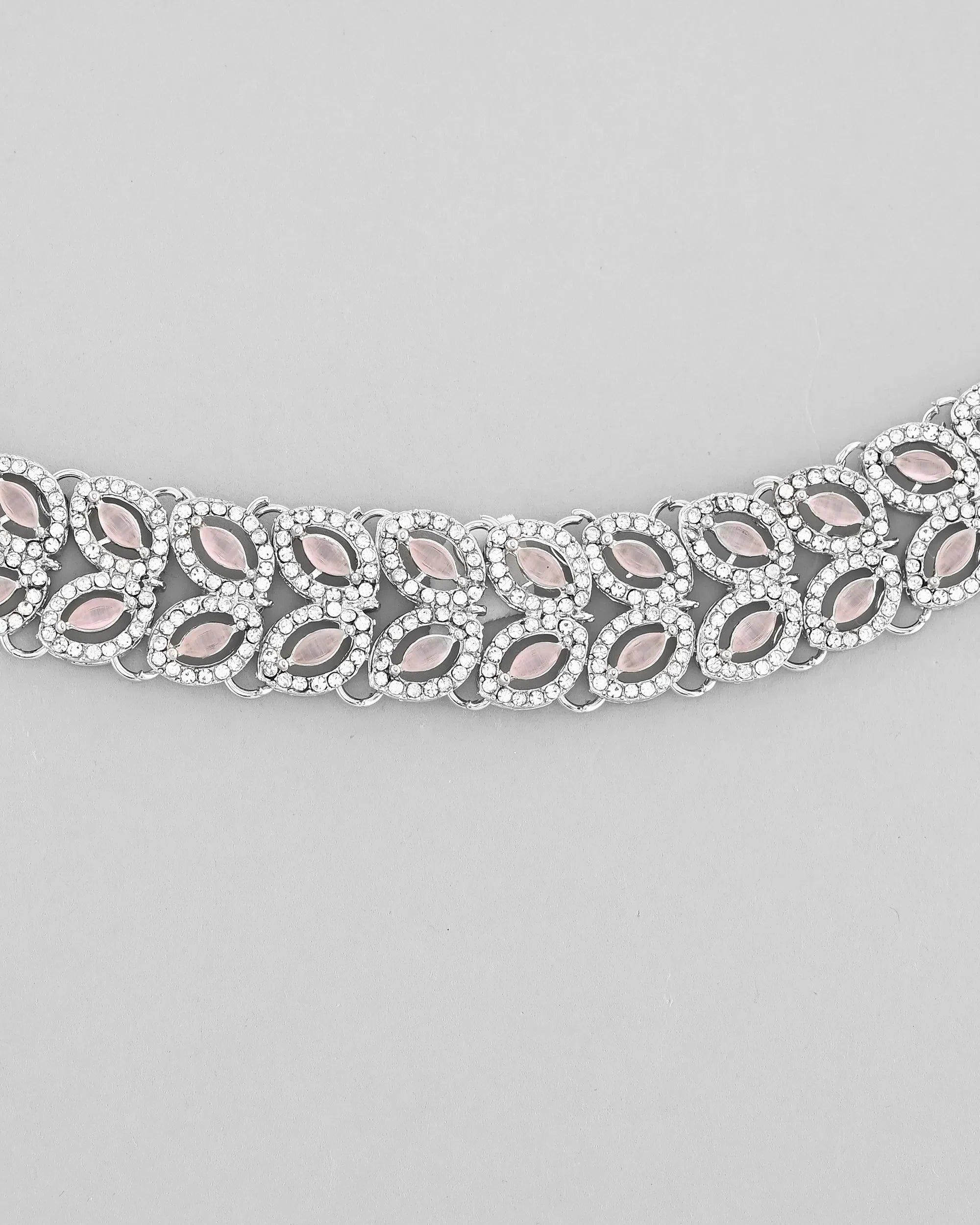 Baby Pink Stone Jewellery Set - Affordable Indian Jewelry