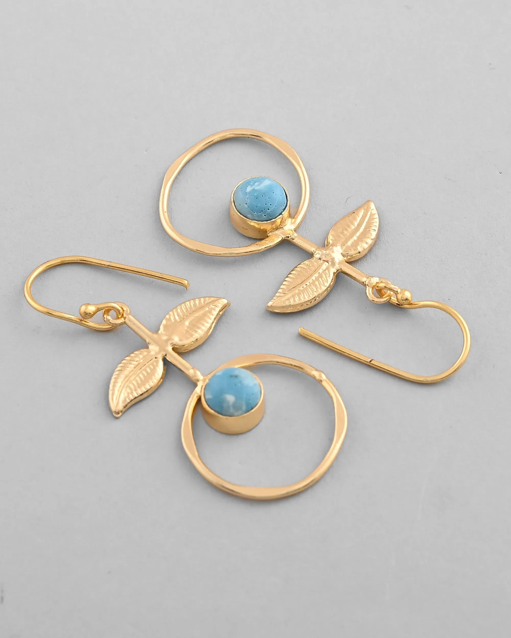 Gold Plated Blue Stone Earrings - Affordable Jewelry from India