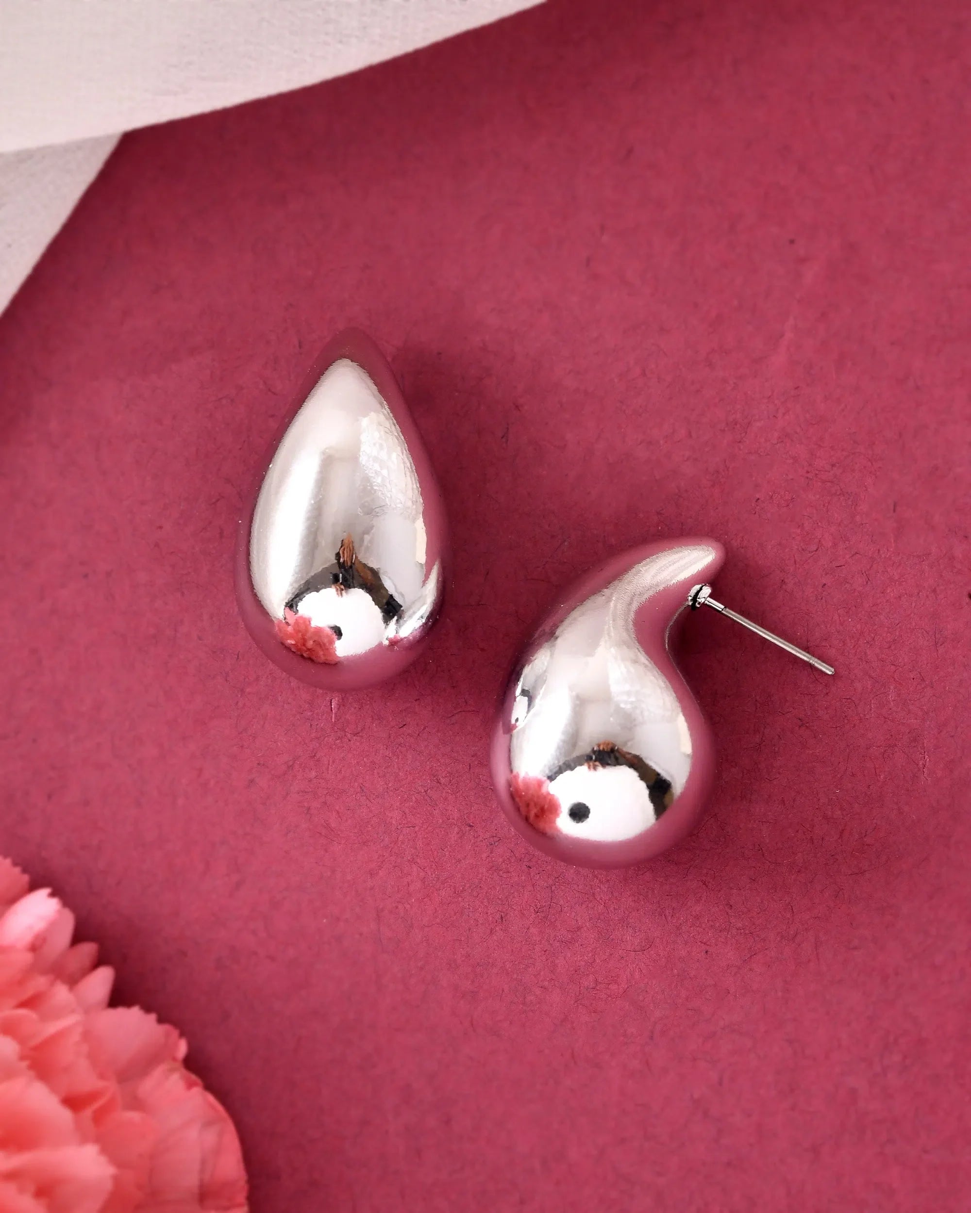 Teardrop Earrings: Trendy Indian Silver-Plated Jewelry