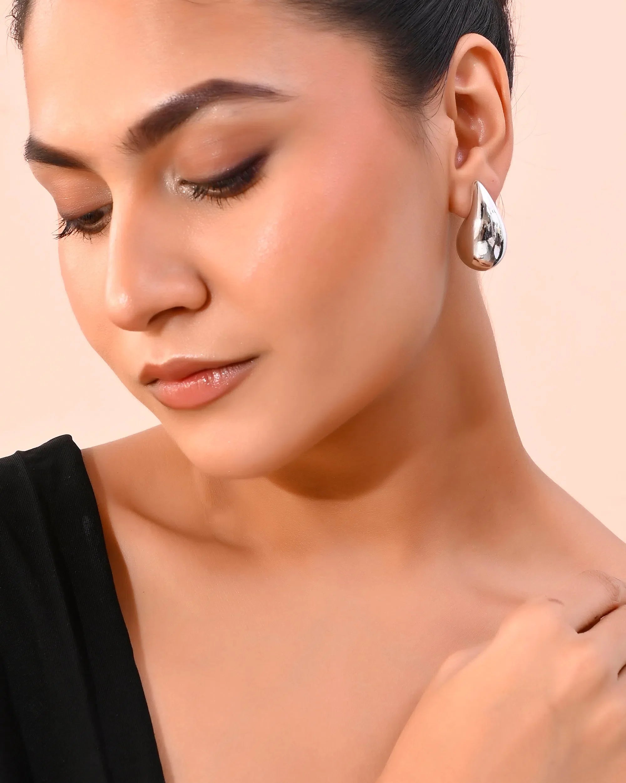 Teardrop Earrings: Trendy Indian Silver-Plated Jewelry