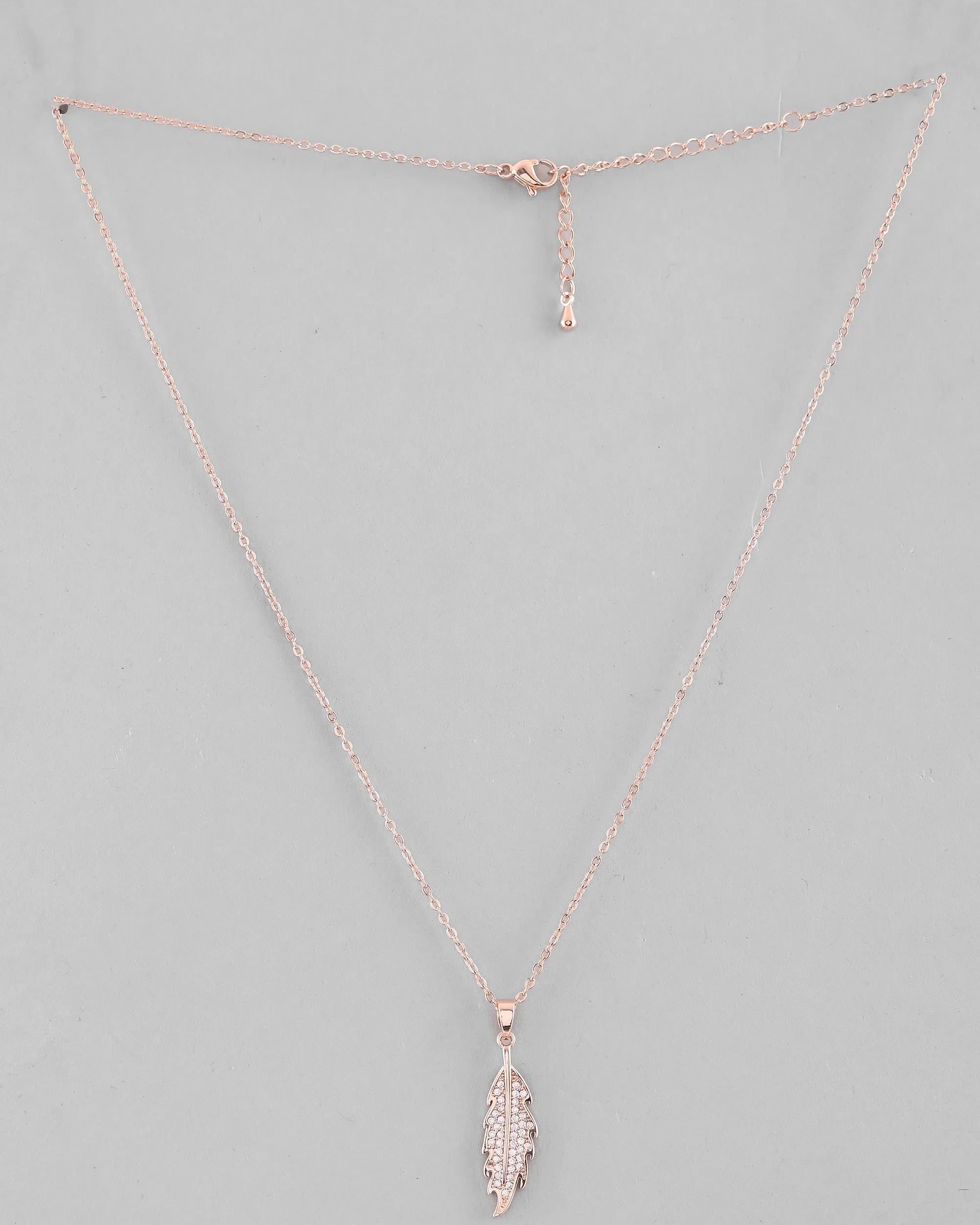 Rose Gold Leaf Pendant Necklace | Indian Artificial Jewelry