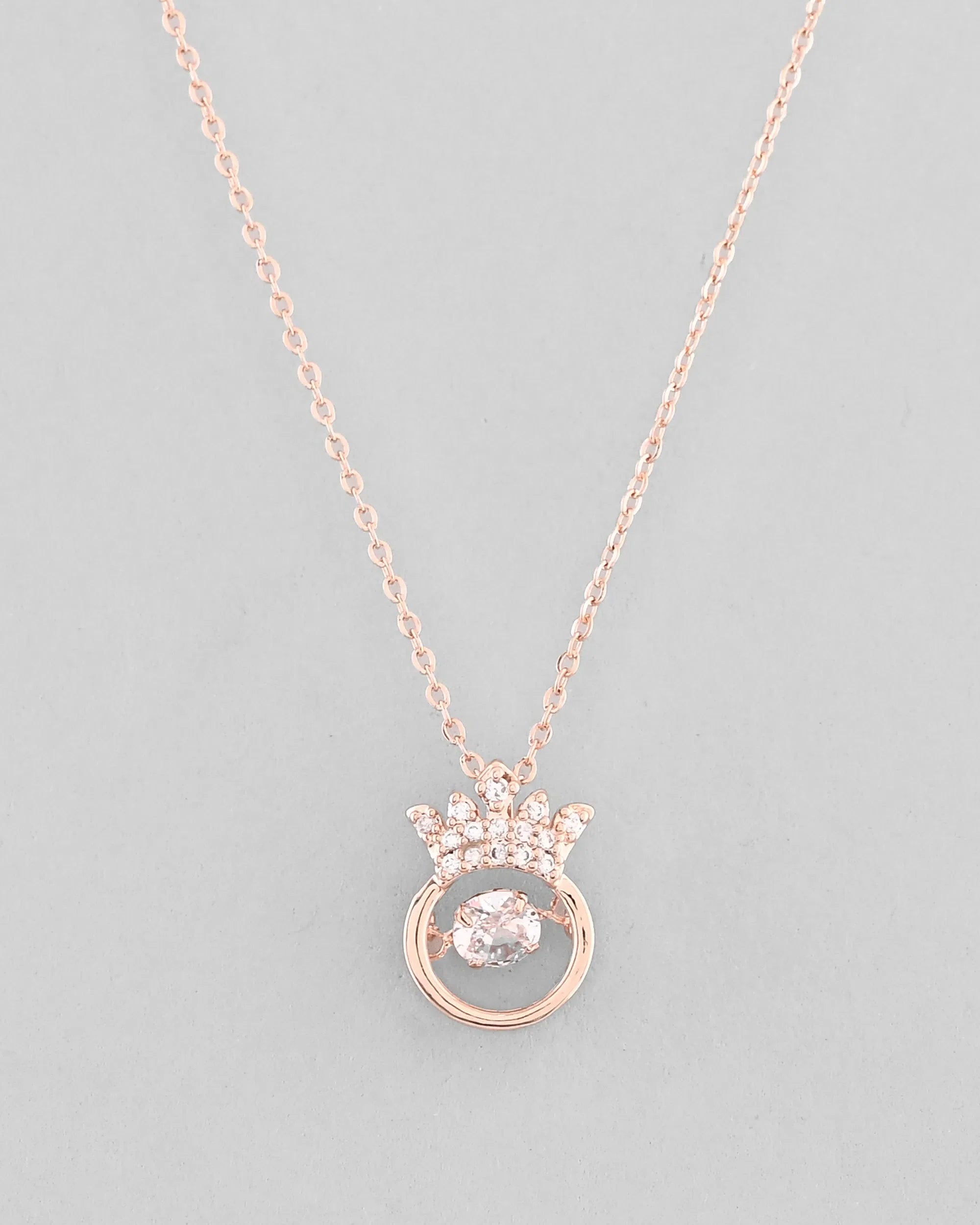 AD Crown Pendant | Necklaces from India - Gold Plated