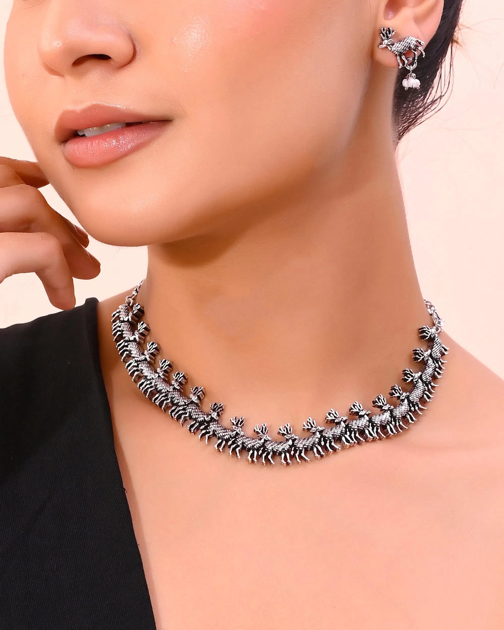 Deer Choker Earrings Set | Indian Artificial Jewelry