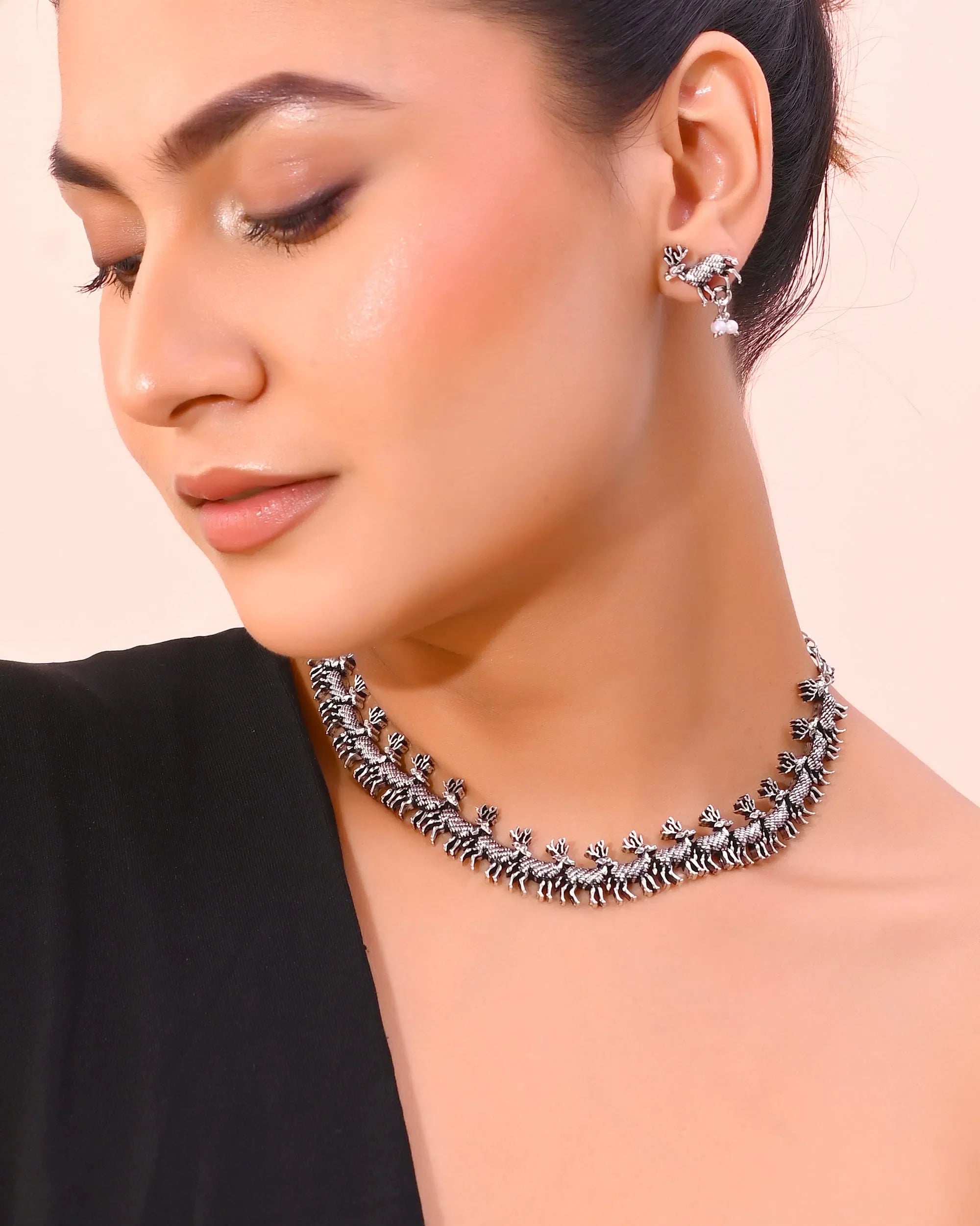 Deer Choker Earrings Set | Indian Artificial Jewelry