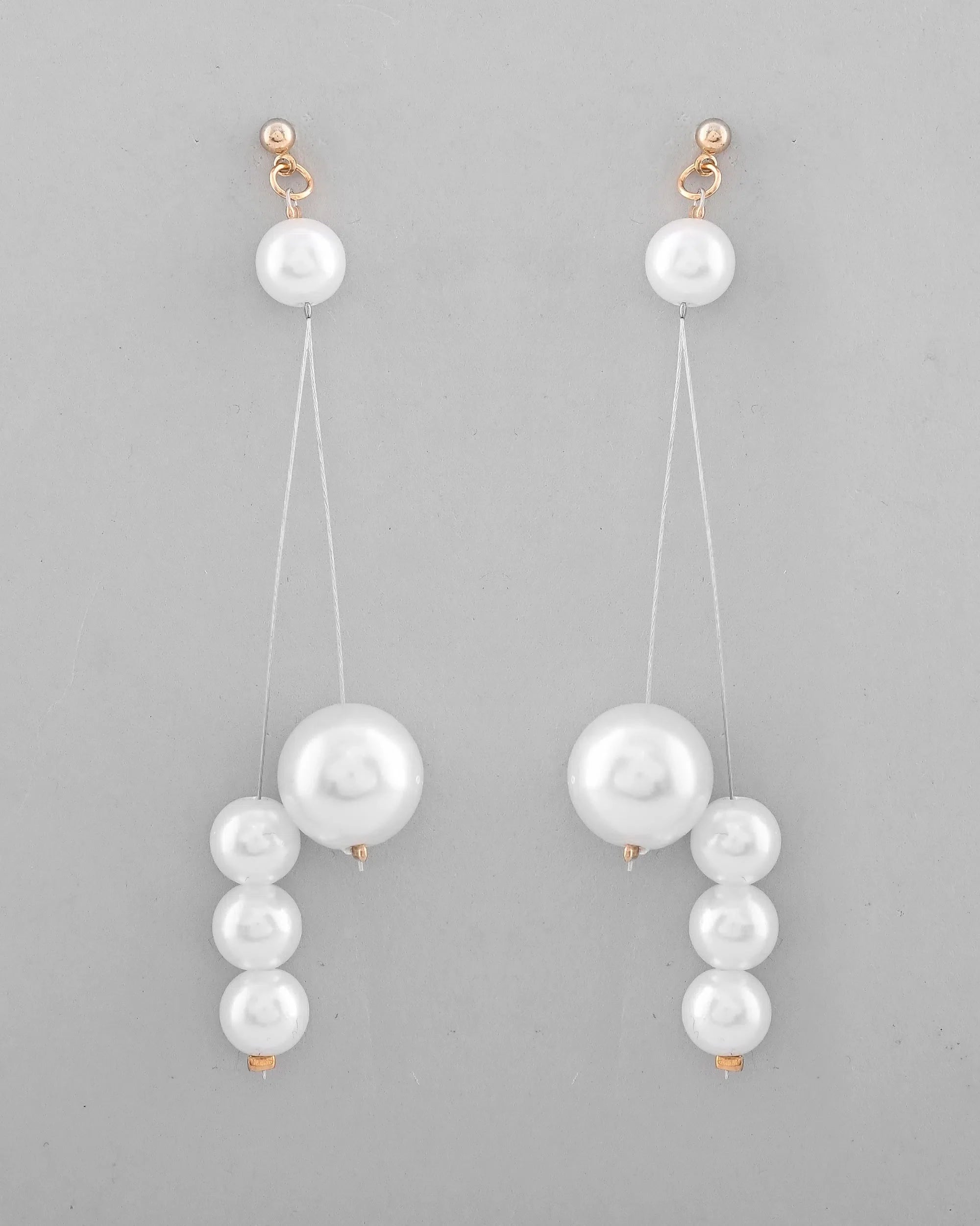 Pearl Studded Drop Earrings - Indian Artificial Jewelry from I...