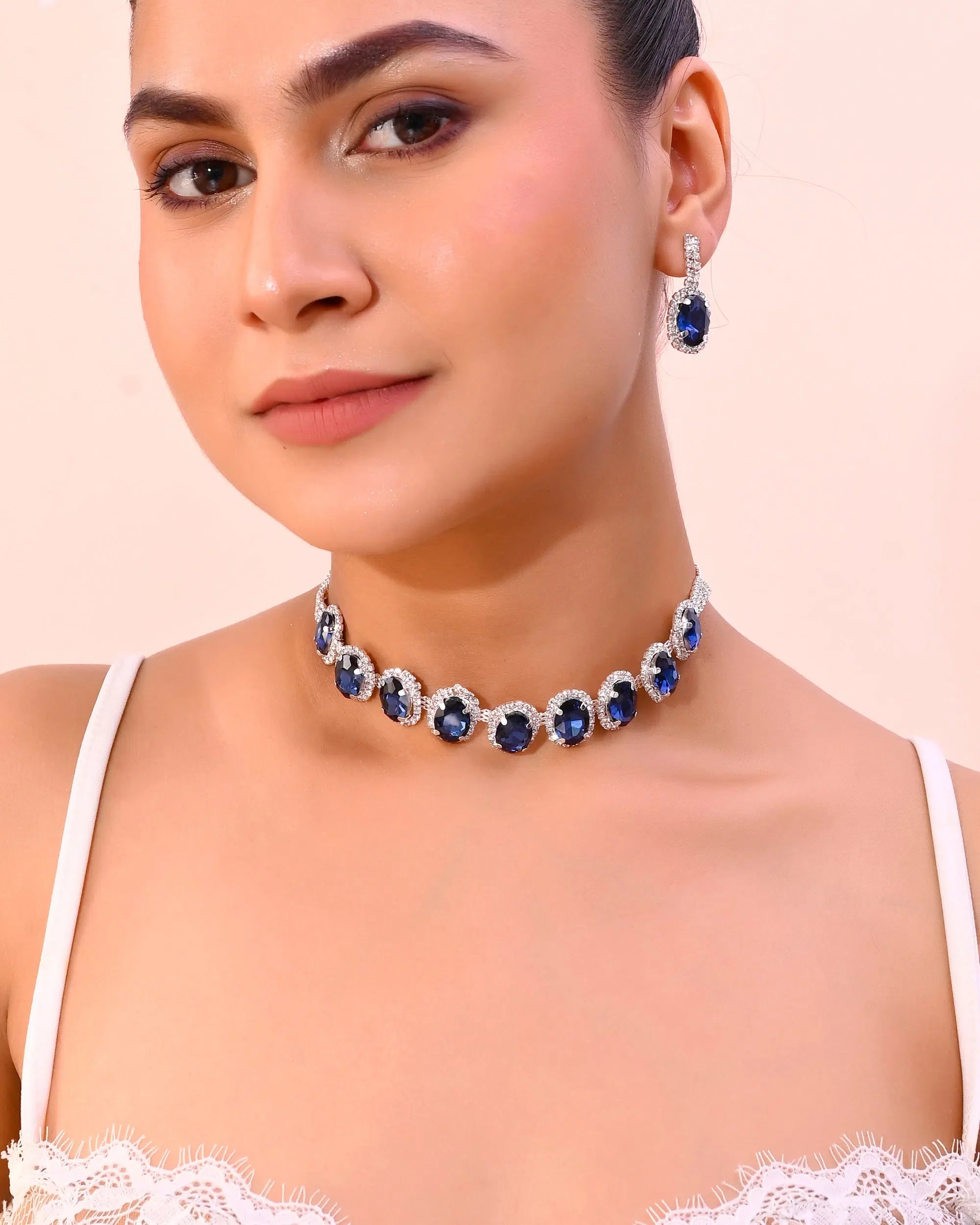 Blue Stone Choker Set - Trendy Artificial Jewelry | India