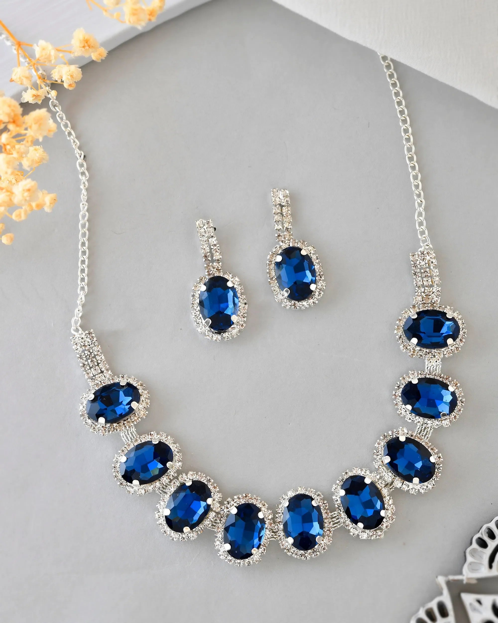 Blue Stone Choker Set - Trendy Artificial Jewelry | India