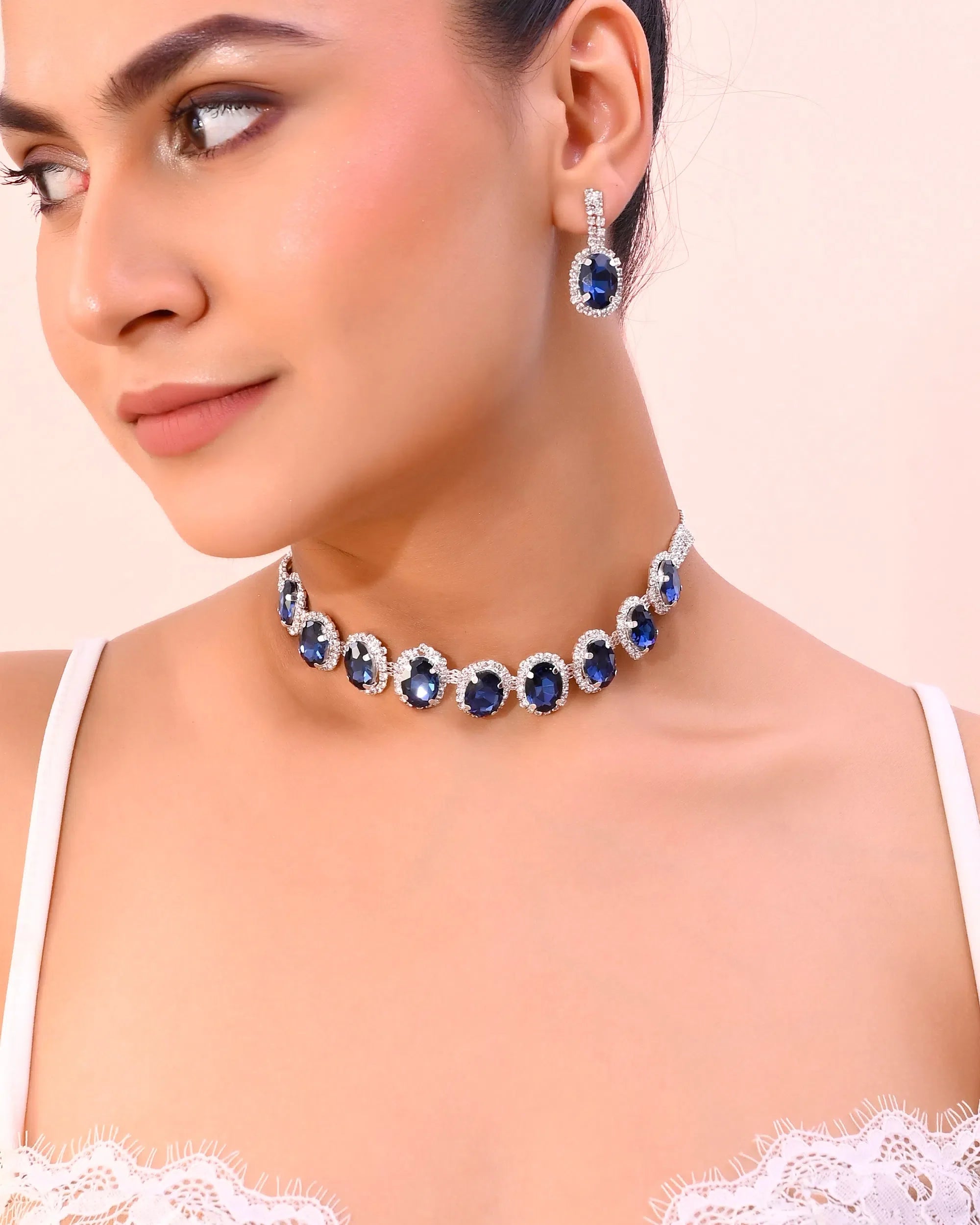 Blue Stone Choker Set - Trendy Artificial Jewelry | India