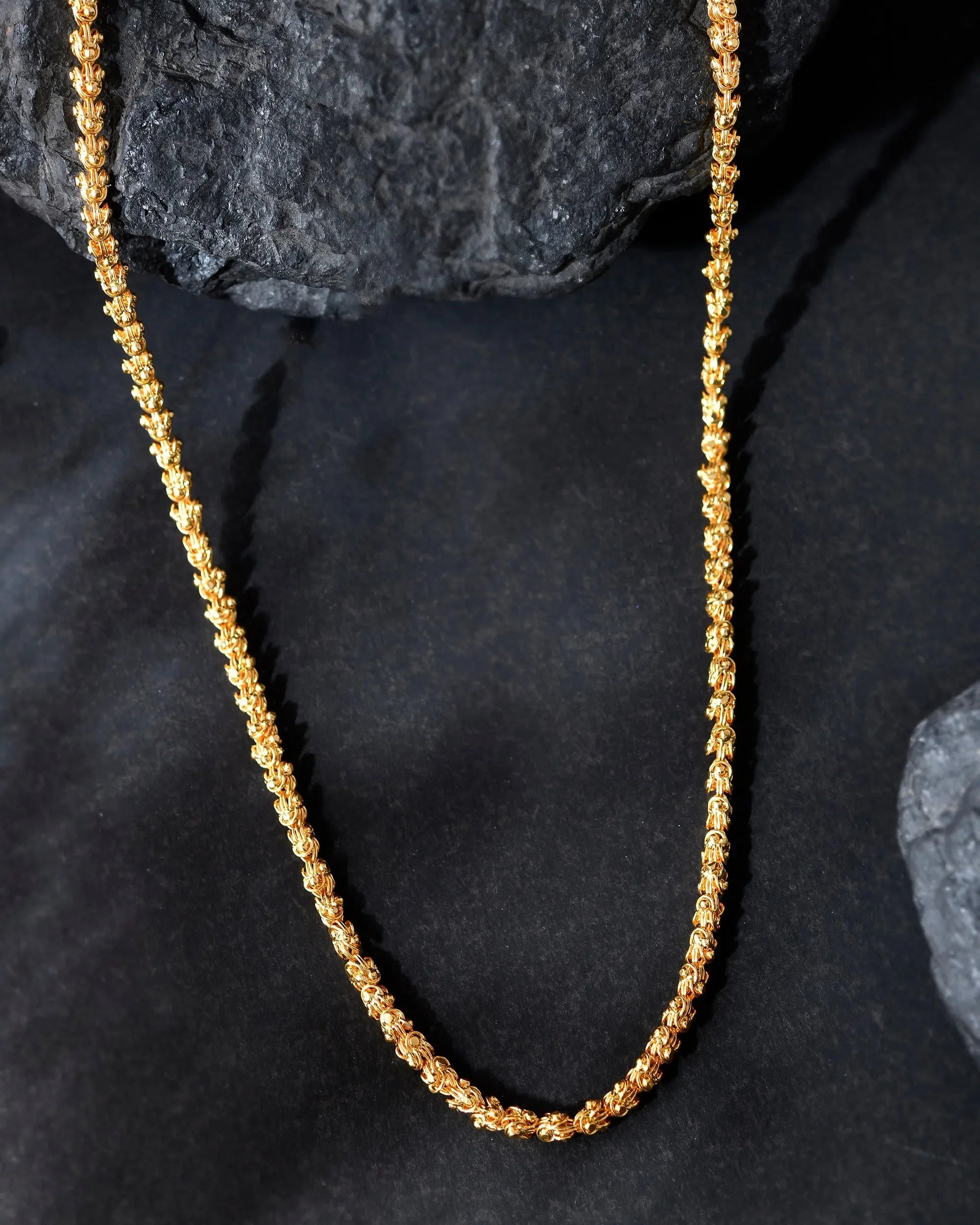 Gold Plated Evil Eye Chain - Trendy Artificial Jewelry for Men