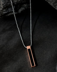 Silver Plated Men Chain With Rectangular Shaped Pendent